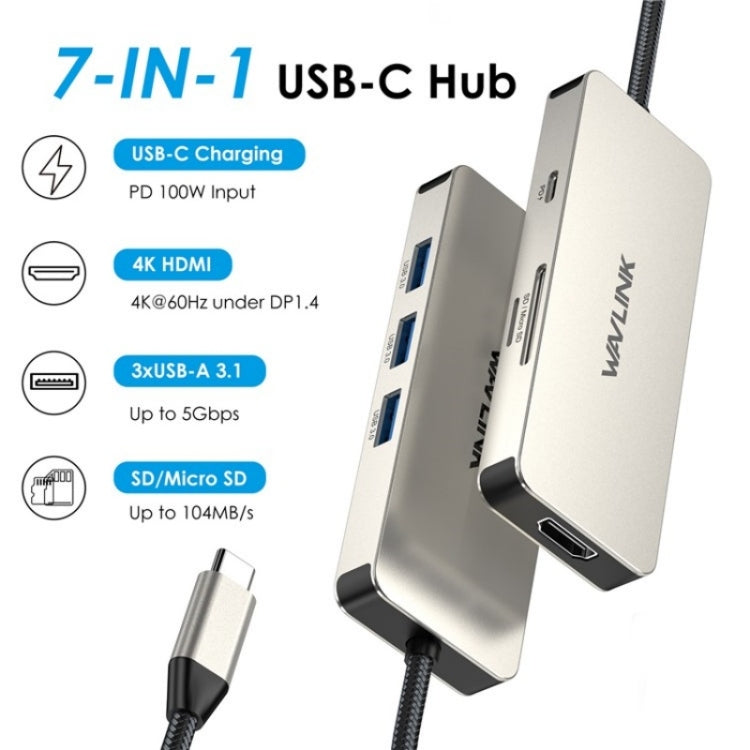 Wavlink Docking Station USB-C 7-in-1 PD 100W 4K HD