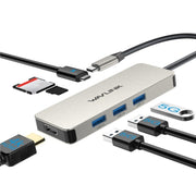 WAVLINK UHP3416 7-in-1 PD100W Lettore di schede SD/TF Docking Station 4K HD Type-C, UHP3416