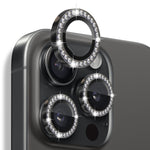 Pellicola protettiva per obiettivo della fotocamera con strass NORTHJO in vetro temperato con anello in metallo, For iPhone 16 Pro / 16 Pro Max