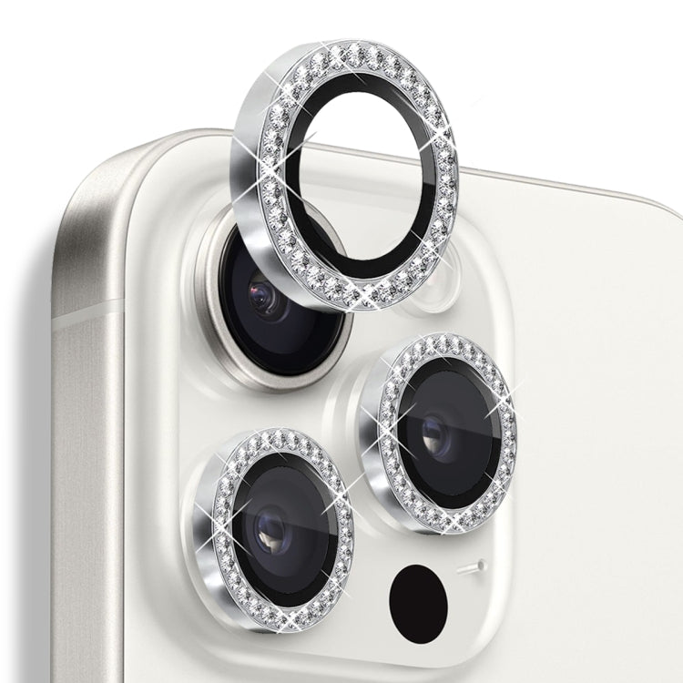 Pellicola protettiva per obiettivo della fotocamera con strass NORTHJO in vetro temperato con anello in metallo, For iPhone 16 Pro / 16 Pro Max