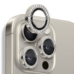 Pellicola protettiva per obiettivo della fotocamera con strass NORTHJO in vetro temperato con anello in metallo, For iPhone 16 Pro / 16 Pro Max