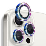 Pellicola protettiva per obiettivo della fotocamera con strass NORTHJO in vetro temperato con anello in metallo, For iPhone 16 Pro / 16 Pro Max