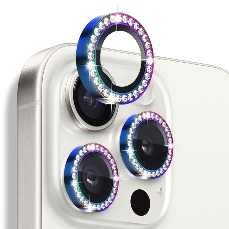 Pellicola protettiva per obiettivo della fotocamera con strass NORTHJO in vetro temperato con anello in metallo, For iPhone 16 Pro / 16 Pro Max