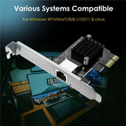 Scheda di rete PCIe con adattatore Ethernet chip RTL8111H da 1 Gbps WAVLINK NWP001, NWP001