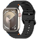 Cinturino per orologio in silicone con cuciture a grana ondulata, For Apple Watch Ultra 2 49mm, For Apple Watch Series 9 45mm