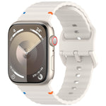 Cinturino per orologio in silicone con cuciture a grana ondulata, For Apple Watch Ultra 2 49mm, For Apple Watch Series 9 45mm