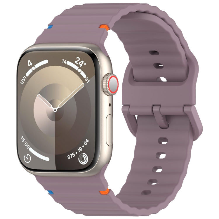 Cinturino per orologio in silicone con cuciture a grana ondulata, For Apple Watch Series 9 41mm, For Apple Watch Ultra 49mm