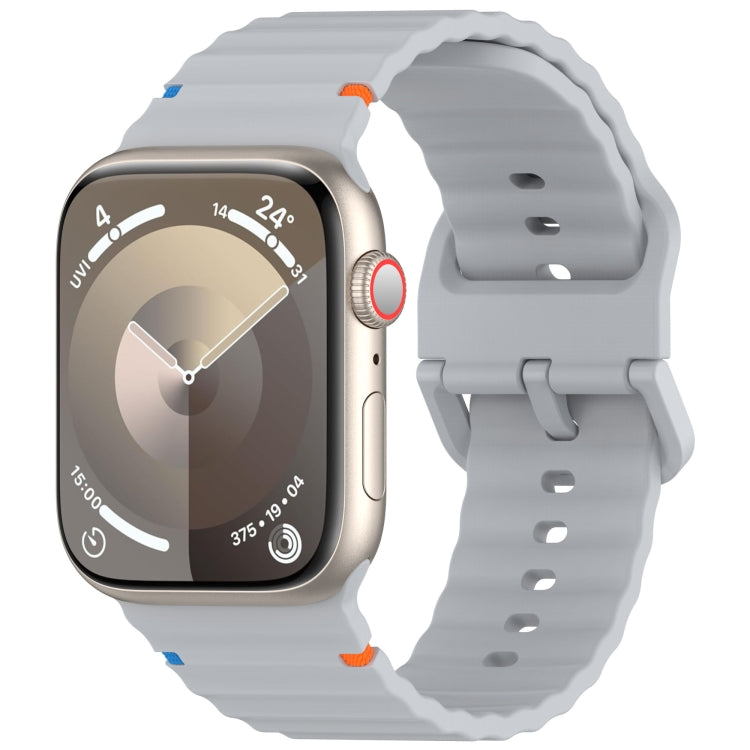 Cinturino per orologio in silicone con cuciture a grana ondulata, For Apple Watch Series 8 41mm, For Apple Watch Series 8 45mm