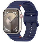 Cinturino per orologio in silicone con cuciture a grana ondulata, For Apple Watch SE 2022 40mm, For Apple Watch SE 2022 44mm