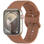 Cinturino per orologio in silicone con cuciture a grana ondulata, For Apple Watch Series 6 40mm, For Apple Watch Series 6 44mm