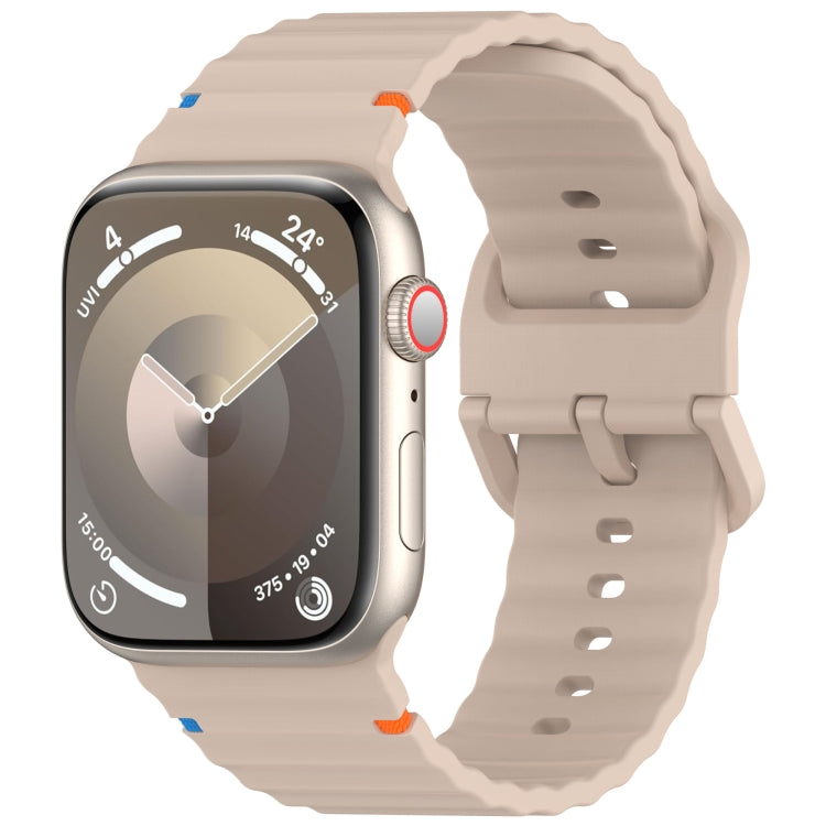 Cinturino per orologio in silicone con cuciture a grana ondulata, For Apple Watch Series 6 40mm, For Apple Watch Series 6 44mm
