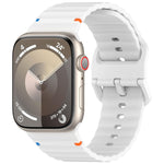 Cinturino per orologio in silicone con cuciture a grana ondulata, For Apple Watch Series 4 44mm, For Apple Watch Series 4 40mm