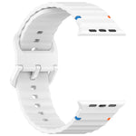 Cinturino per orologio in silicone con cuciture a grana ondulata, For Apple Watch Series 3 38mm, For Apple Watch Series 3 42mm
