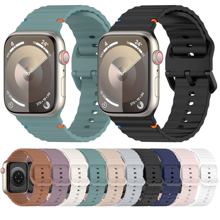 Cinturino per orologio in silicone con cuciture a grana ondulata, For Apple Watch SE 2023 44mm, For Apple Watch SE 2023 40mm