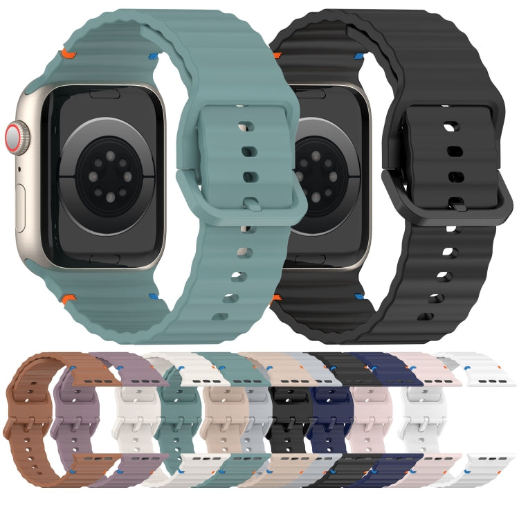 Cinturino per orologio in silicone con cuciture a grana ondulata, For Apple Watch Ultra 2 49mm, For Apple Watch Series 9 45mm