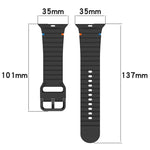 Cinturino per orologio in silicone con cuciture a grana ondulata, For Apple Watch Series 3 38mm, For Apple Watch Series 3 42mm