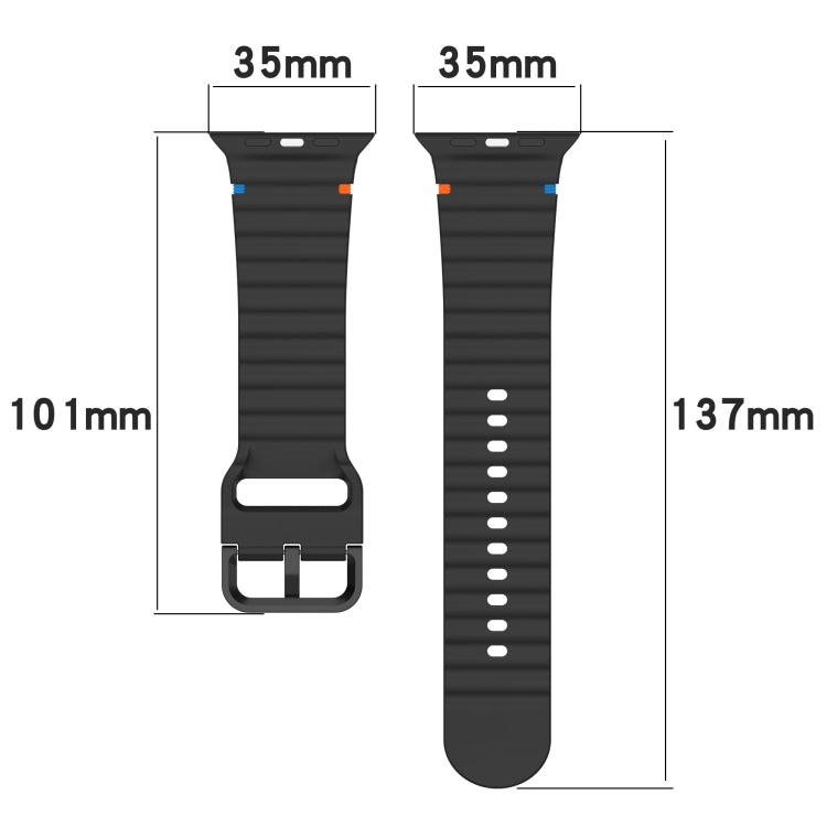 Cinturino per orologio in silicone con cuciture a grana ondulata, For Apple Watch Series 7 41mm, For Apple Watch Series 7 45mm