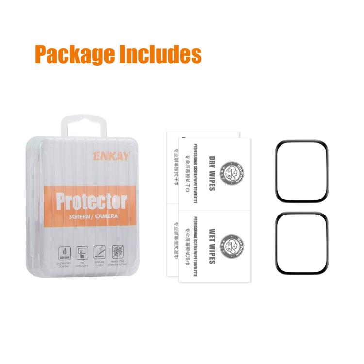 2 pezzi ENKAY 3D Full Coverage Soft PC Edge PMMA HD Screen Film, For Apple Watch Series 12 Aluminum / Titanium 46mm, For Apple Watch Series 12 Ceramic 46mm, For Apple Watch Series 12 Aluminum / Titanium 42mm, For Apple Watch Series 12 Ceramic 42mm     ...