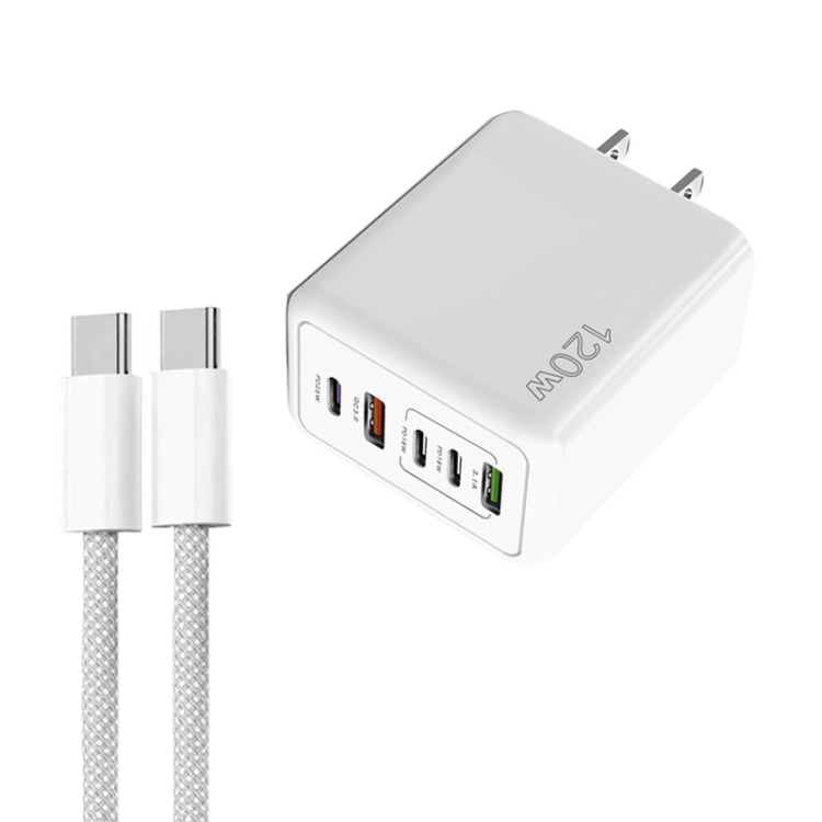 Caricabatterie rapido multiporta USB PD3.0 120W 3 Type-C 2 USB