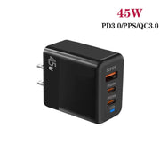 Caricabatterie USB completamente compatibile con protocollo PD3.0 / PPS Type-C + QC3.0 da 45 W, spina USA, PD3.0 / PPS Type-C + QC3.0 USB(US Plug)