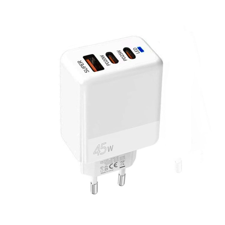 Caricabatterie USB completamente compatibile con protocollo PD3.0 / PPS Type-C + QC3.0 da 45 W, spina UE, PD3.0 / PPS Type-C + QC3.0 USB(EU Plug)