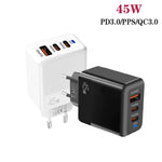 Caricabatterie USB 45W con PD3.0 e QC3.0 spina UE