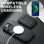 Custodia per telefono MagSafe con portafoglio staccabile in fibra di carbonio Suteni TXWH18, For iPhone 12 Pro