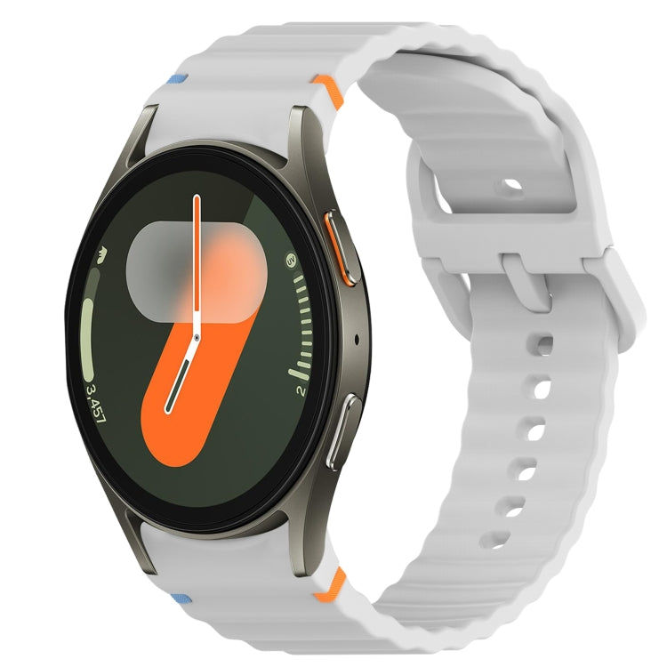 Cinturino per orologio in silicone a sgancio rapido con cucitura a grana ondulata, For Samsung Galaxy Watch 7 40mm, For Samsung Galaxy Watch 6 Classic 47mm