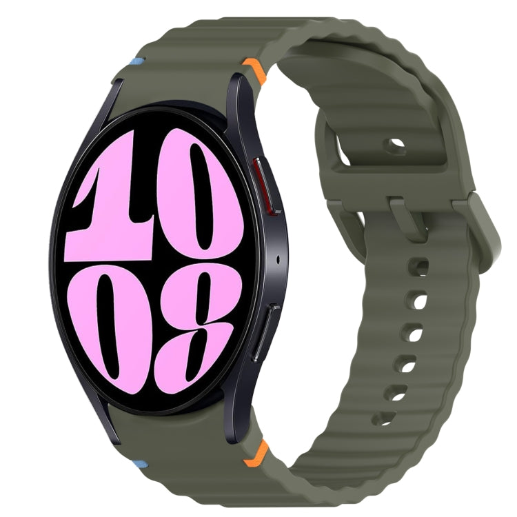 Cinturino per orologio in silicone a sgancio rapido con cucitura a grana ondulata, For Samsung Galaxy Watch 6 44mm, For Samsung Galaxy Watch 6 40mm