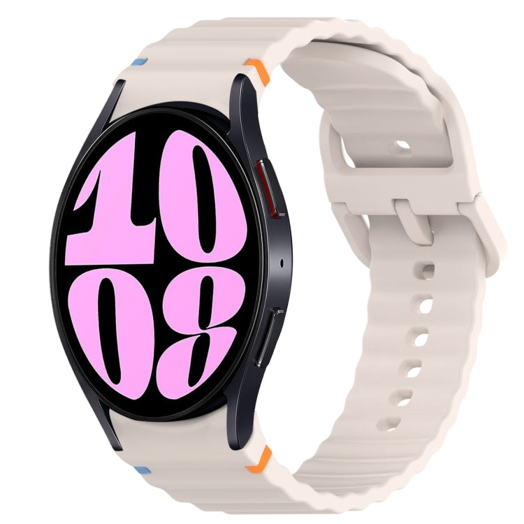 Cinturino per orologio in silicone a sgancio rapido con cucitura a grana ondulata, For Samsung Galaxy Watch 6 44mm, For Samsung Galaxy Watch 6 40mm