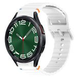 Cinturino per orologio in silicone a sgancio rapido con cucitura a grana ondulata, For Samsung Galaxy Watch 7 40mm, For Samsung Galaxy Watch 6 Classic 47mm