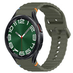 Cinturino per orologio in silicone a sgancio rapido con cucitura a grana ondulata, For Samsung Galaxy Watch 7 40mm, For Samsung Galaxy Watch 6 Classic 47mm