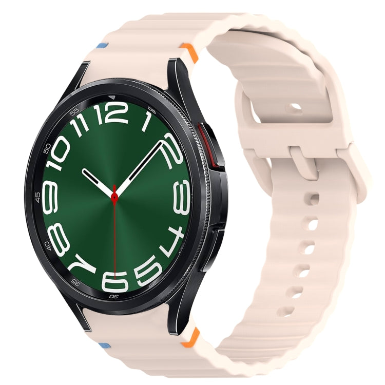 Cinturino per orologio in silicone a sgancio rapido con cucitura a grana ondulata, For Samsung Galaxy Watch 6 Classic 43mm, For Samsung Galaxy Watch 5 Pro Golf Edition