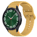Cinturino per orologio in silicone a sgancio rapido con cucitura a grana ondulata, For Samsung Galaxy Watch 6 Classic 43mm, For Samsung Galaxy Watch 5 Pro Golf Edition