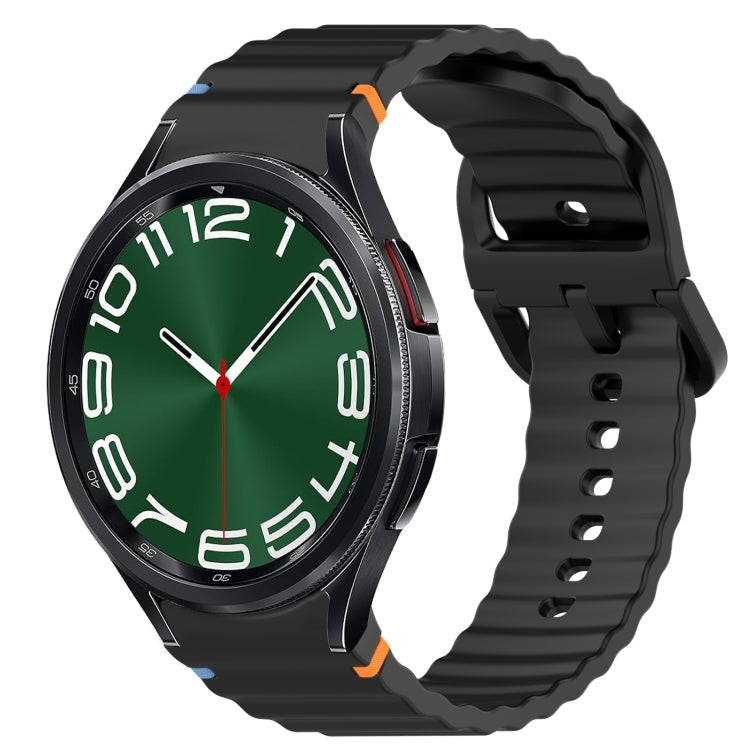 Cinturino per orologio in silicone a sgancio rapido con cucitura a grana ondulata, For Samsung Galaxy Watch 6 Classic 43mm, For Samsung Galaxy Watch 5 Pro Golf Edition