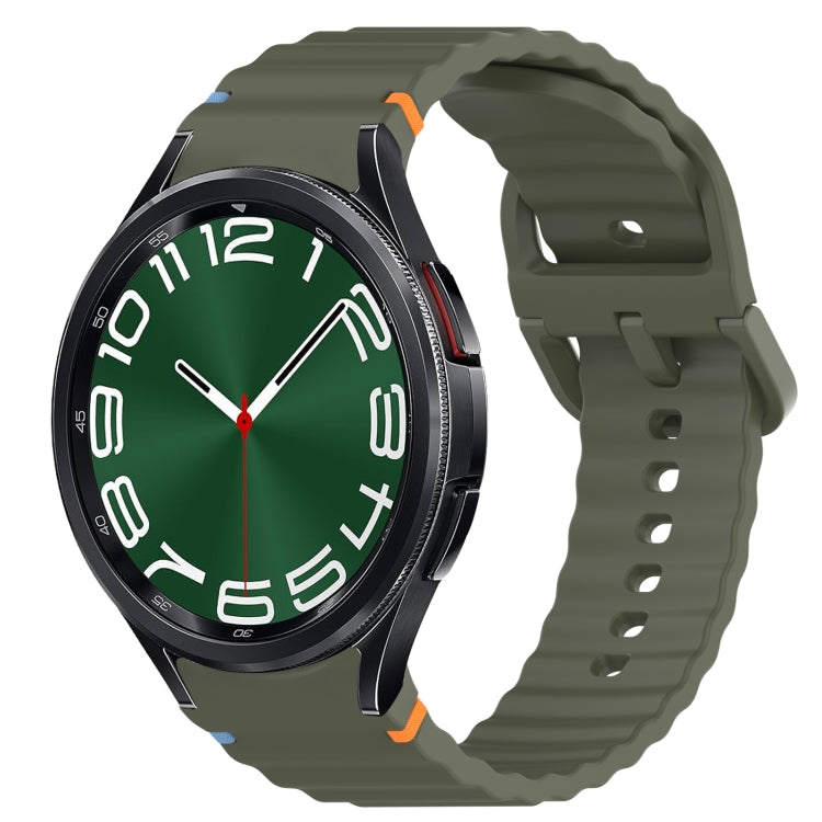 Cinturino per orologio in silicone a sgancio rapido con cucitura a grana ondulata, For Samsung Galaxy Watch 6 Classic 43mm, For Samsung Galaxy Watch 5 Pro Golf Edition