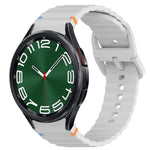 Cinturino per orologio in silicone a sgancio rapido con cucitura a grana ondulata, For Samsung Galaxy Watch 6 Classic 43mm, For Samsung Galaxy Watch 5 Pro Golf Edition