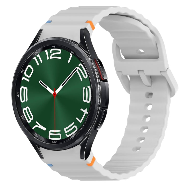 Cinturino per orologio in silicone a sgancio rapido con cucitura a grana ondulata, For Samsung Galaxy Watch 6 Classic 43mm, For Samsung Galaxy Watch 5 Pro Golf Edition