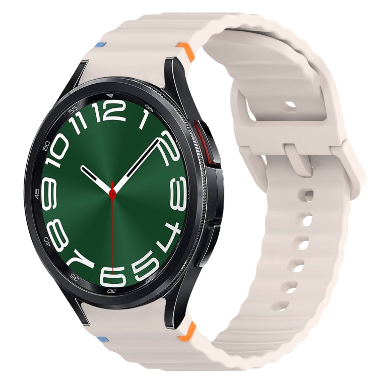 Cinturino per orologio in silicone a sgancio rapido con cucitura a grana ondulata, For Samsung Galaxy Watch 6 Classic 43mm, For Samsung Galaxy Watch 5 Pro Golf Edition