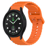 Cinturino per orologio in silicone a sgancio rapido con cucitura a grana ondulata, For Samsung Galaxy Watch 6 Classic 43mm, For Samsung Galaxy Watch 5 Pro Golf Edition
