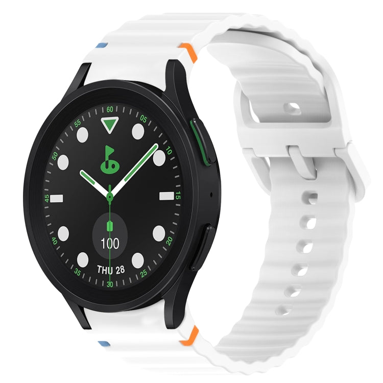 Cinturino per orologio in silicone a sgancio rapido con cucitura a grana ondulata, For Samsung Galaxy Watch 6 Classic 43mm, For Samsung Galaxy Watch 5 Pro Golf Edition