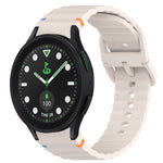 Cinturino per orologio in silicone a sgancio rapido con cucitura a grana ondulata, For Samsung Galaxy Watch 6 Classic 43mm, For Samsung Galaxy Watch 5 Pro Golf Edition