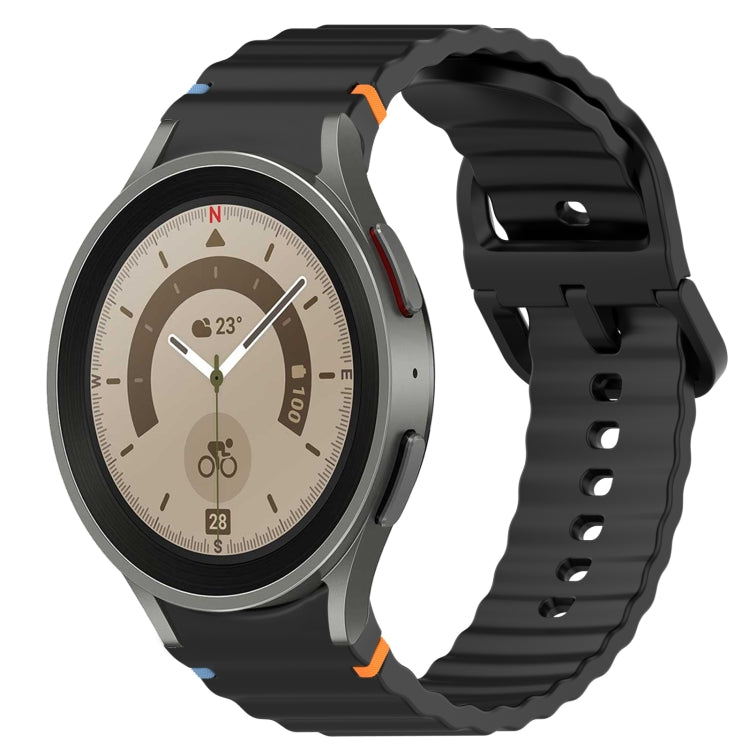 Cinturino per orologio in silicone a sgancio rapido con cucitura a grana ondulata, For Samsung Galaxy Watch 5 Pro  45mm, For Samsung Galaxy Watch 5  40mm