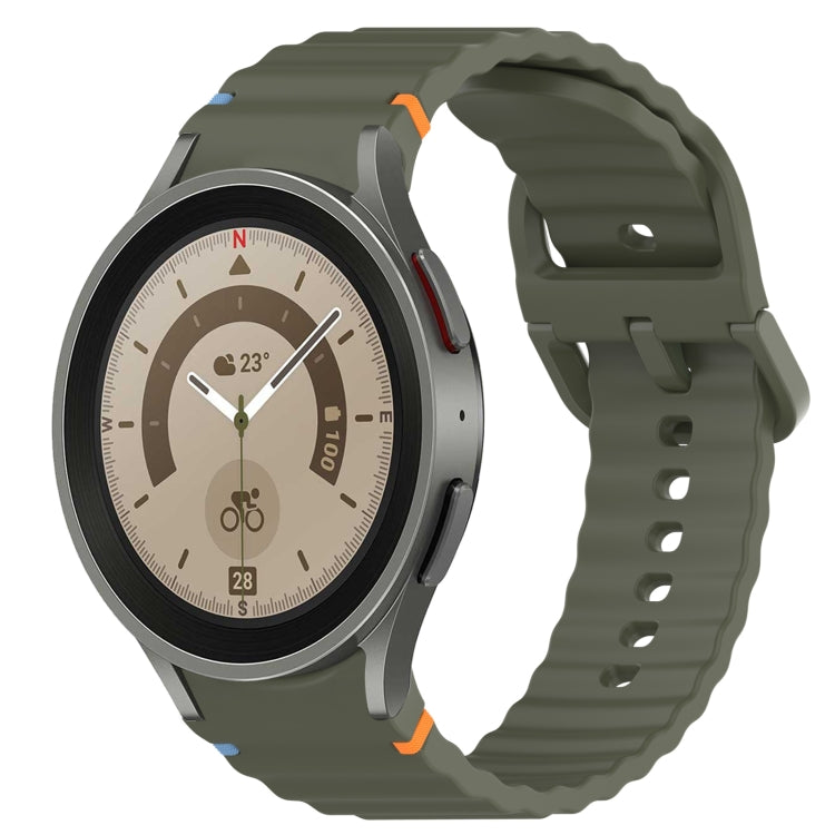 Cinturino per orologio in silicone a sgancio rapido con cucitura a grana ondulata, For Samsung Galaxy Watch 5 Pro  45mm, For Samsung Galaxy Watch 5  40mm