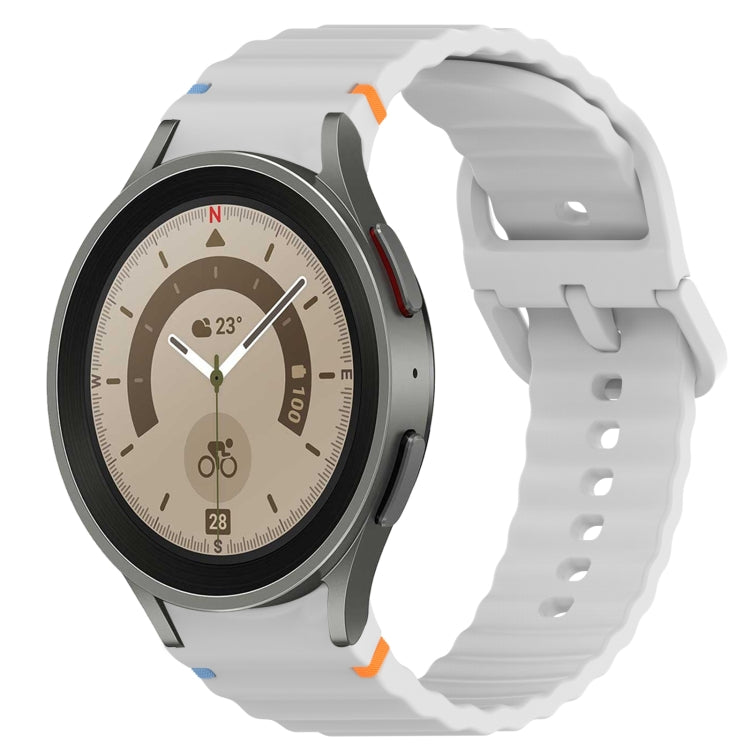 Cinturino per orologio in silicone a sgancio rapido con cucitura a grana ondulata, For Samsung Galaxy Watch 5 Pro  45mm, For Samsung Galaxy Watch 5  40mm
