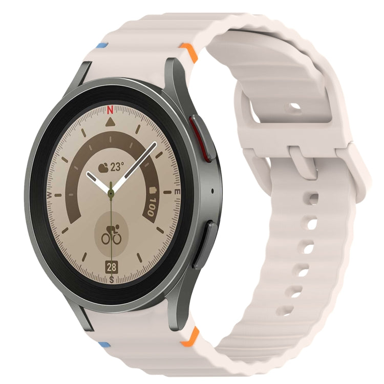 Cinturino per orologio in silicone a sgancio rapido con cucitura a grana ondulata, For Samsung Galaxy Watch 5 Pro  45mm, For Samsung Galaxy Watch 5  40mm