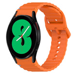 Cinturino per orologio in silicone a sgancio rapido con cucitura a grana ondulata, For Samsung Galaxy Watch 4 44mm, For Samsung Galaxy Watch 4 40mm