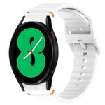 Cinturino per orologio in silicone a sgancio rapido con cucitura a grana ondulata, For Samsung Galaxy Watch 4 44mm, For Samsung Galaxy Watch 4 40mm