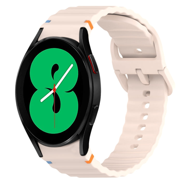 Cinturino per orologio in silicone a sgancio rapido con cucitura a grana ondulata, For Samsung Galaxy Watch 4 44mm, For Samsung Galaxy Watch 4 40mm