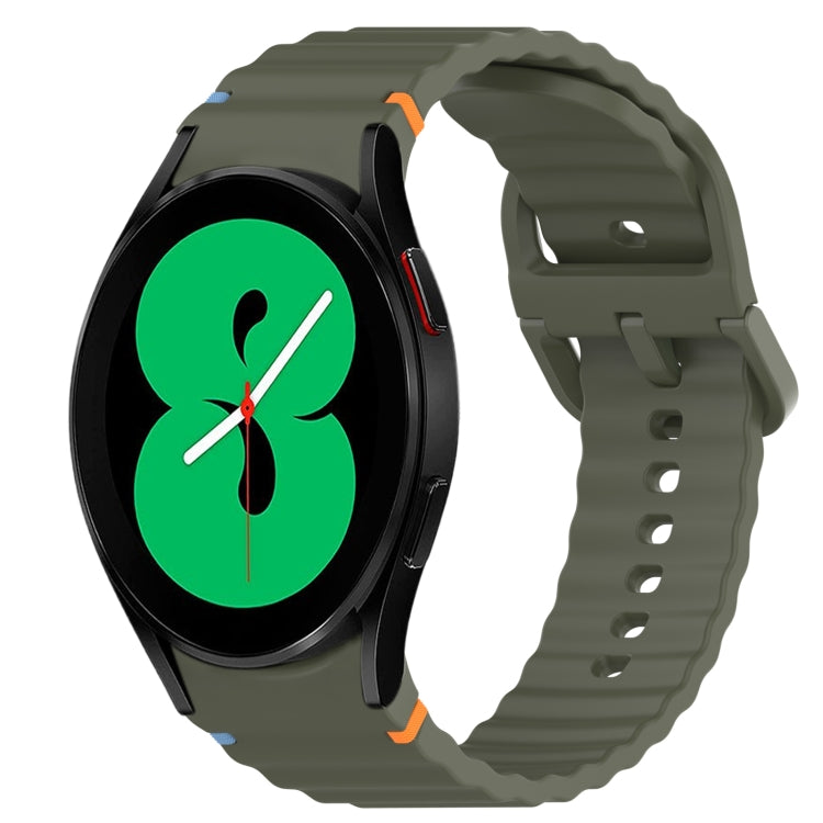 Cinturino per orologio in silicone a sgancio rapido con cucitura a grana ondulata, For Samsung Galaxy Watch 4 44mm, For Samsung Galaxy Watch 4 40mm